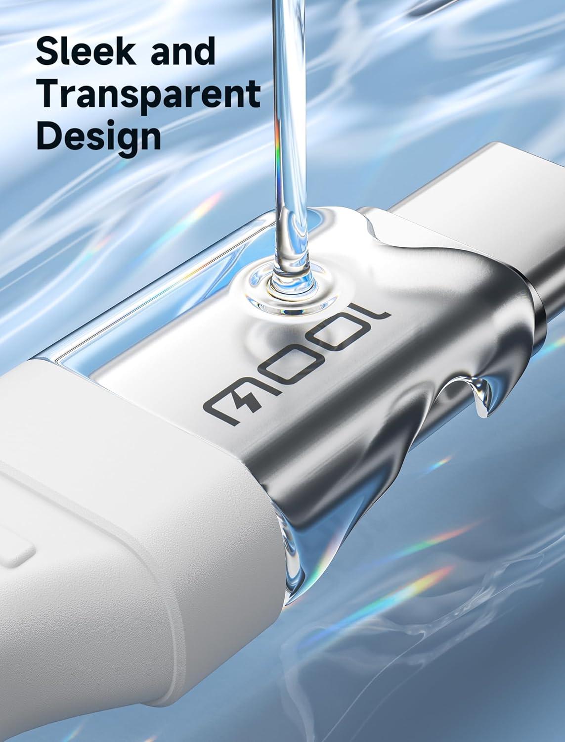 imageJSAUX 100W USB C to USB C Cable 2Pack 66FT Type C Fast Charging Cord Compatible with iPhone 17iPhone AiriPhone 17 ProiPhone 17 Pro Max iPhone 1615 Series Galaxy SNote MacBook iPad  GreyCrystal White