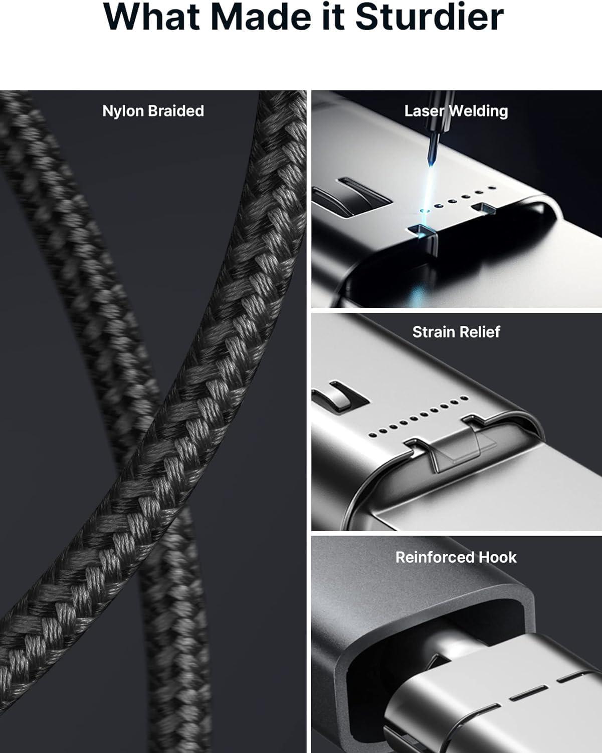 imageJSAUX 100W USB C to USB C Cable 2Pack 66FT Type C Fast Charging Cord Compatible with iPhone 17iPhone AiriPhone 17 ProiPhone 17 Pro Max iPhone 1615 Series Galaxy SNote MacBook iPad  GreyGrey