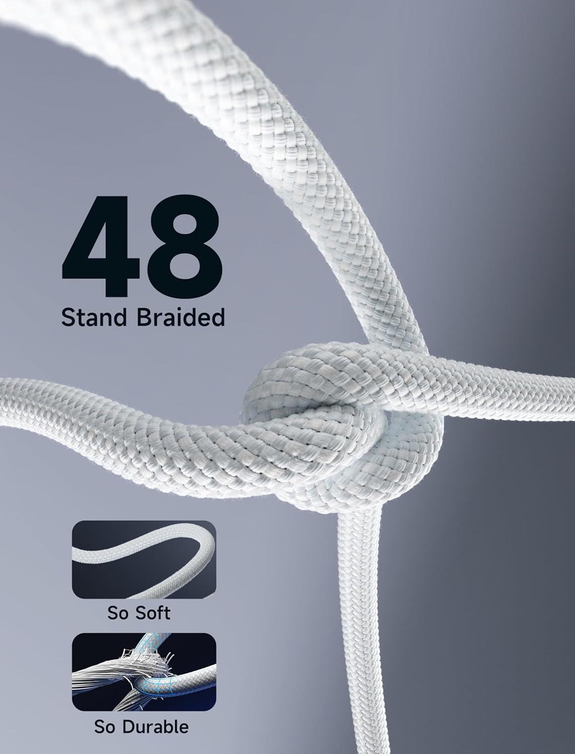 imageJSAUX 240W USB C to USB C Cable 10FT USB C Cord Type C Fast Charging for MacBook iPad Dell XPS iPhone 17iPhone AiriPhone 17 ProiPhone 17 Pro Max iPhone 1615 Samsung Galaxy Pixel  BlueWhite