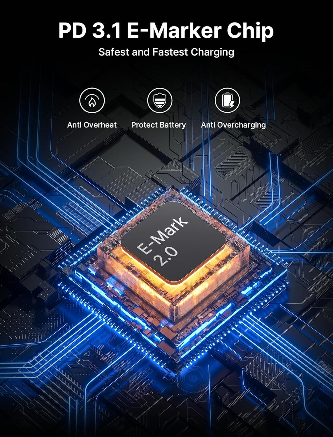 imageJSAUX 240W USB C to USB C Cable 10FT USB C Cord Type C Fast Charging for MacBook iPad Dell XPS iPhone 17iPhone AiriPhone 17 ProiPhone 17 Pro Max iPhone 1615 Samsung Galaxy Pixel  BlueBlue