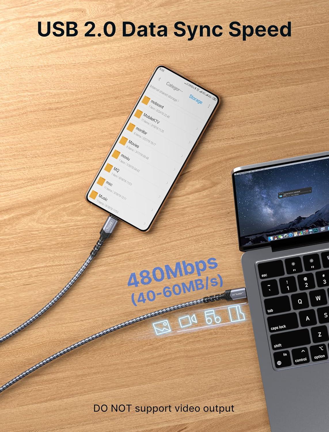 imageJSAUX 240W USB C to USB C Cable 10FT USB C Cord Type C Fast Charging for MacBook iPad Dell XPS iPhone 17iPhone AiriPhone 17 ProiPhone 17 Pro Max iPhone 1615 Samsung Galaxy Pixel  BlueGrey