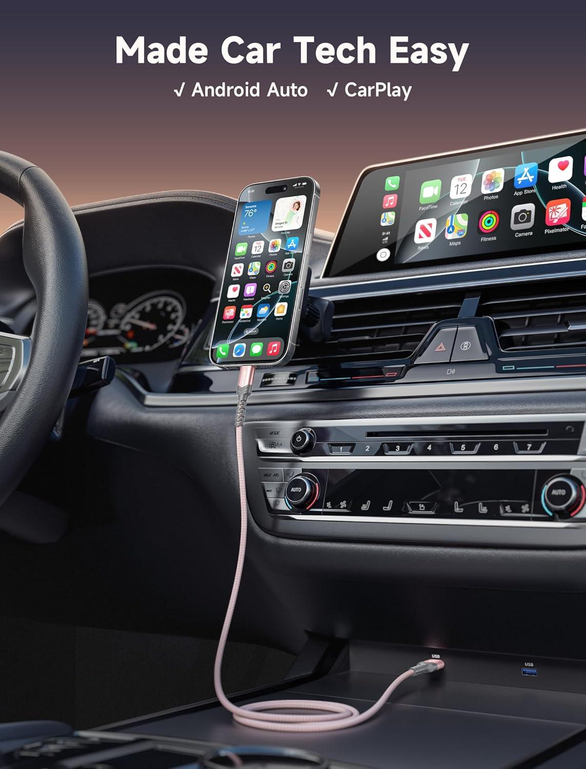 imageJSAUX USB C Cable Fast Charging 3Pack10ft66ft33ft USB A to Type C Charger Cord for iPhone 1717 Pro17 Pro Max iPhone 1616 Pro16 Pro Max Samsung Galaxy S23 S22 S20 USB C ChargerBlueRose Gold