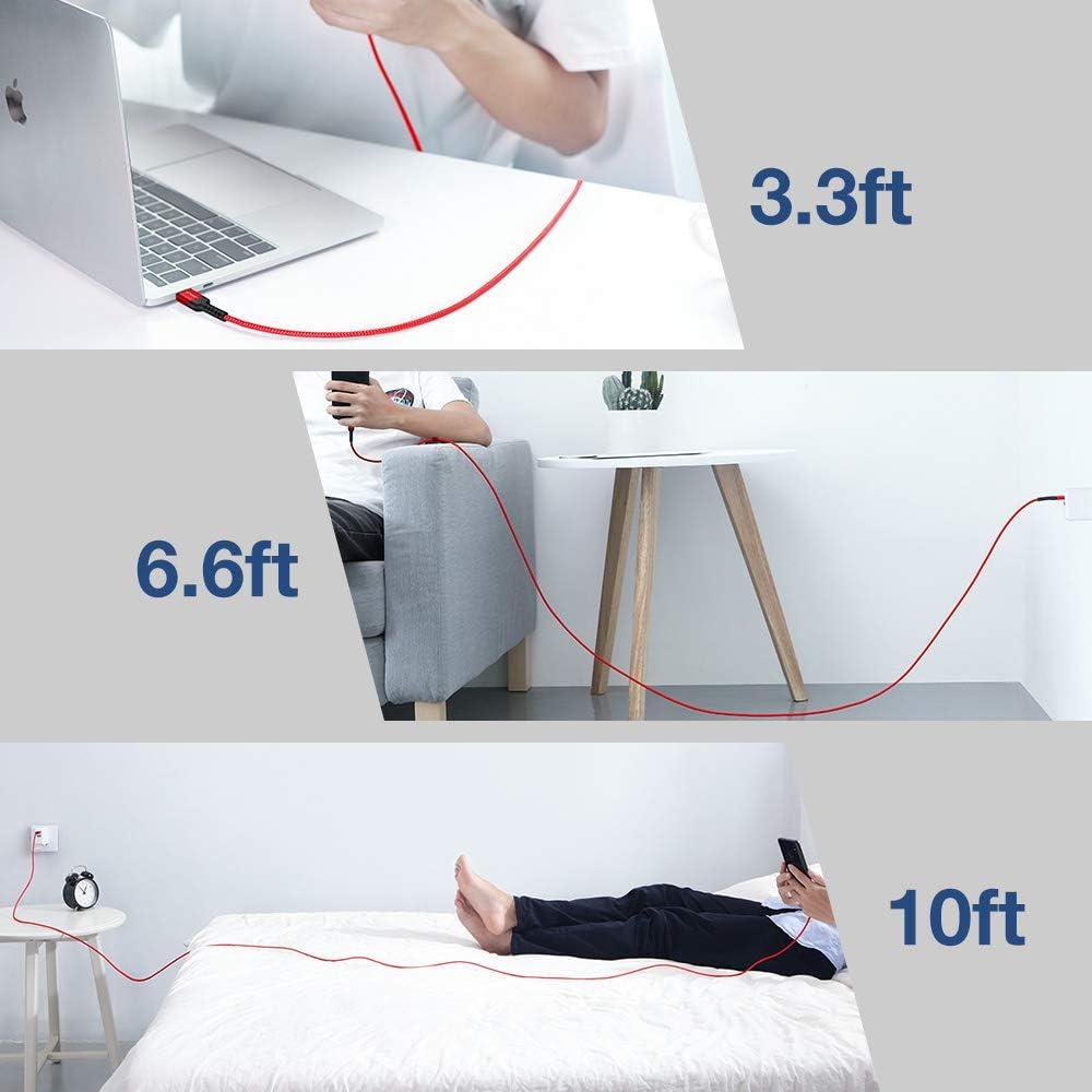 imageJSAUX USB C Cable Fast Charging 3Pack10ft66ft33ft USB A to Type C Charger Cord for iPhone 1717 Pro17 Pro Max iPhone 1616 Pro16 Pro Max Samsung Galaxy S23 S22 S20 USB C ChargerBlueRed