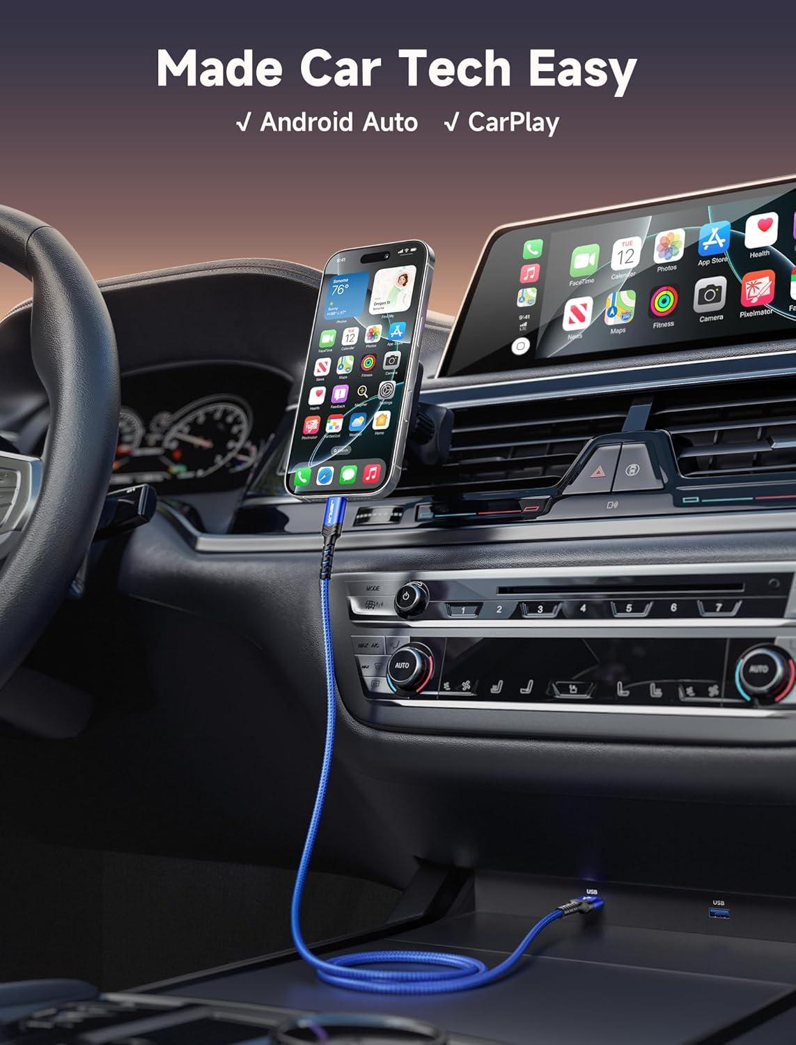 imageJSAUX USB C Cable Fast Charging 3Pack10ft66ft33ft USB A to Type C Charger Cord for iPhone 1717 Pro17 Pro Max iPhone 1616 Pro16 Pro Max Samsung Galaxy S23 S22 S20 USB C ChargerBlueBlue