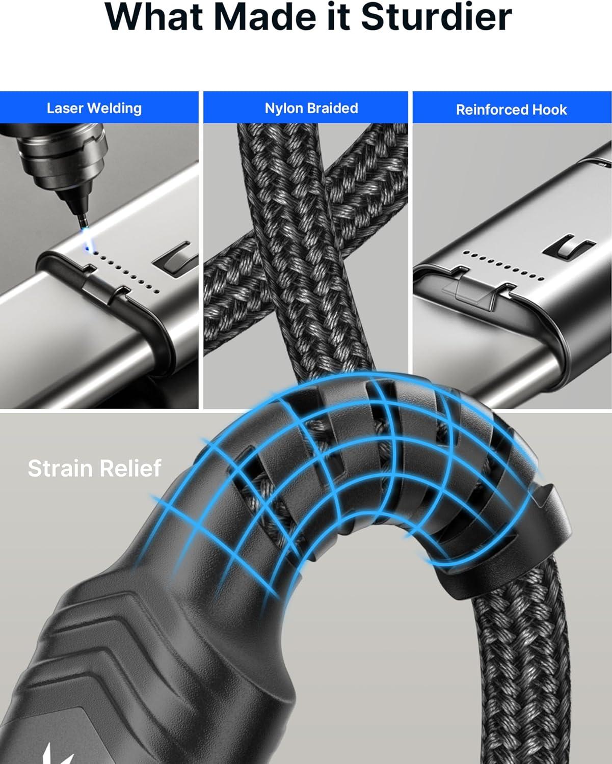 imageJSAUX USB C Cable Fast Charging 3Pack10ft66ft33ft USB A to Type C Charger Cord for iPhone 1717 Pro17 Pro Max iPhone 1616 Pro16 Pro Max Samsung Galaxy S23 S22 S20 USB C ChargerBlueBlack