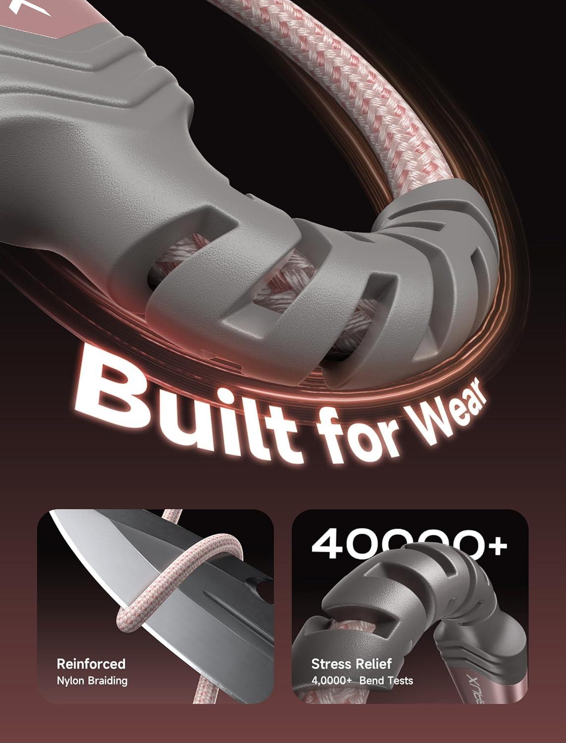 imageJSAUX USB C Cable Fast Charging 3Pack10ft66ft33ft USB A to Type C Charger Cord for iPhone 1717 Pro17 Pro Max iPhone 1616 Pro16 Pro Max Samsung Galaxy S23 S22 S20 USB C ChargerBlueRose Gold