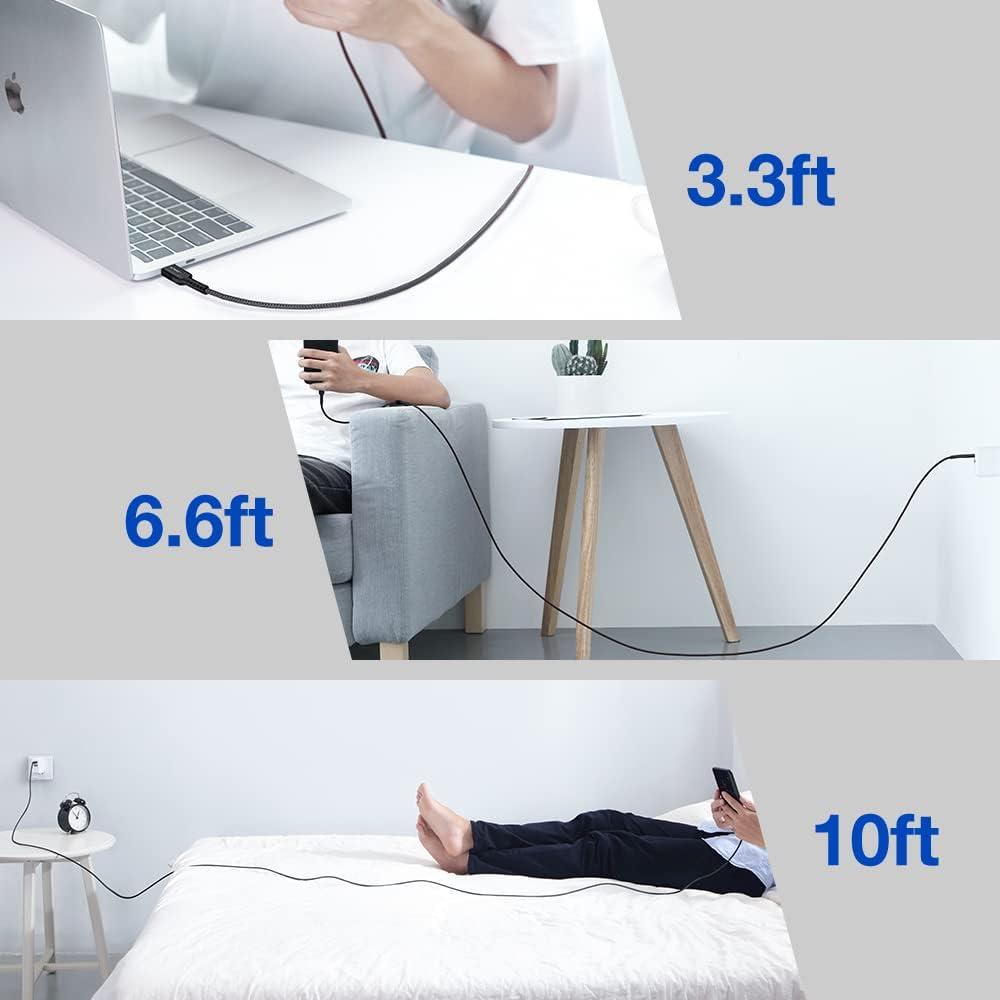imageJSAUX USB C Cable Fast Charging 3Pack10ft66ft33ft USB A to Type C Charger Cord for iPhone 1717 Pro17 Pro Max iPhone 1616 Pro16 Pro Max Samsung Galaxy S23 S22 S20 USB C ChargerBlueBlack