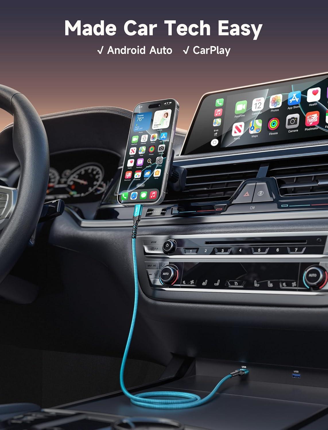 imageJSAUX USB C Cable Fast Charging 3Pack10ft66ft33ft USB A to Type C Charger Cord for iPhone 1717 Pro17 Pro Max iPhone 1616 Pro16 Pro Max Samsung Galaxy S23 S22 S20 USB C ChargerBlueGreen