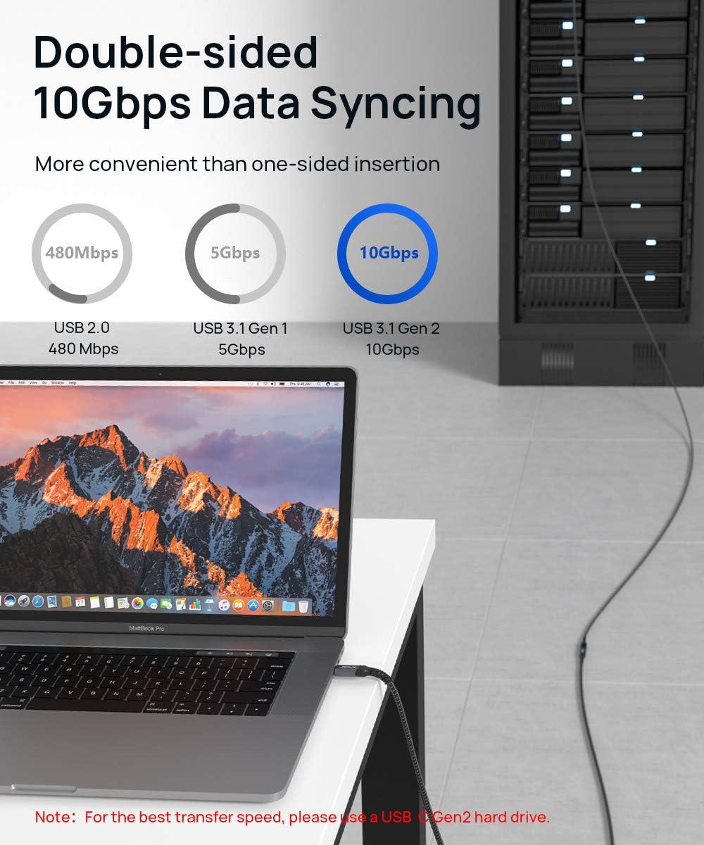 imageJSAUX USB C Extension Cable 2M66FT Type C 32 Extender Cord Male to Female Support PD 100W5A Fast Charging 10Gbps Sync Transfer Compatible with Switch 2 iPhone 17 MacBook iPad Pro Galaxy S2333FT