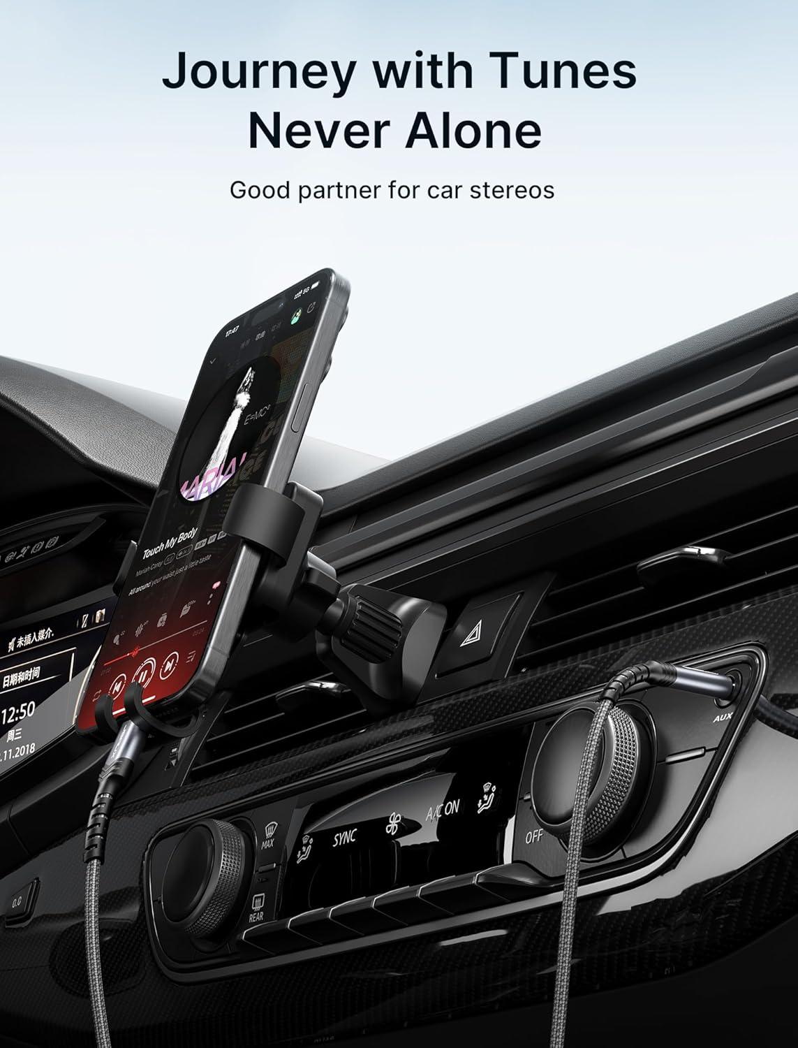 imageJSAUX USB C to 35mm Audio Aux Jack Cable for iPhone 17 Pro MaxAir 33ft Type C to 35mm Headphone Car Stereo Cord Compatible with iPhone 1615 Pro MaxSamsung Galaxy S25 S24 iPad Pro Pixel 98Greystandard