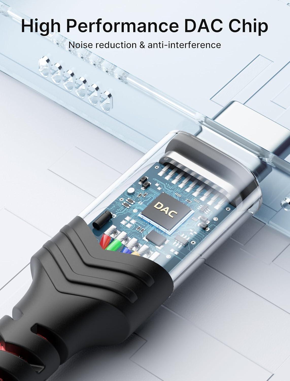 imageJSAUX USB C to 35mm Audio Aux Jack Cable for iPhone 17 Pro MaxAir 33ft Type C to 35mm Headphone Car Stereo Cord Compatible with iPhone 1615 Pro MaxSamsung Galaxy S25 S24 iPad Pro Pixel 98Greystandard