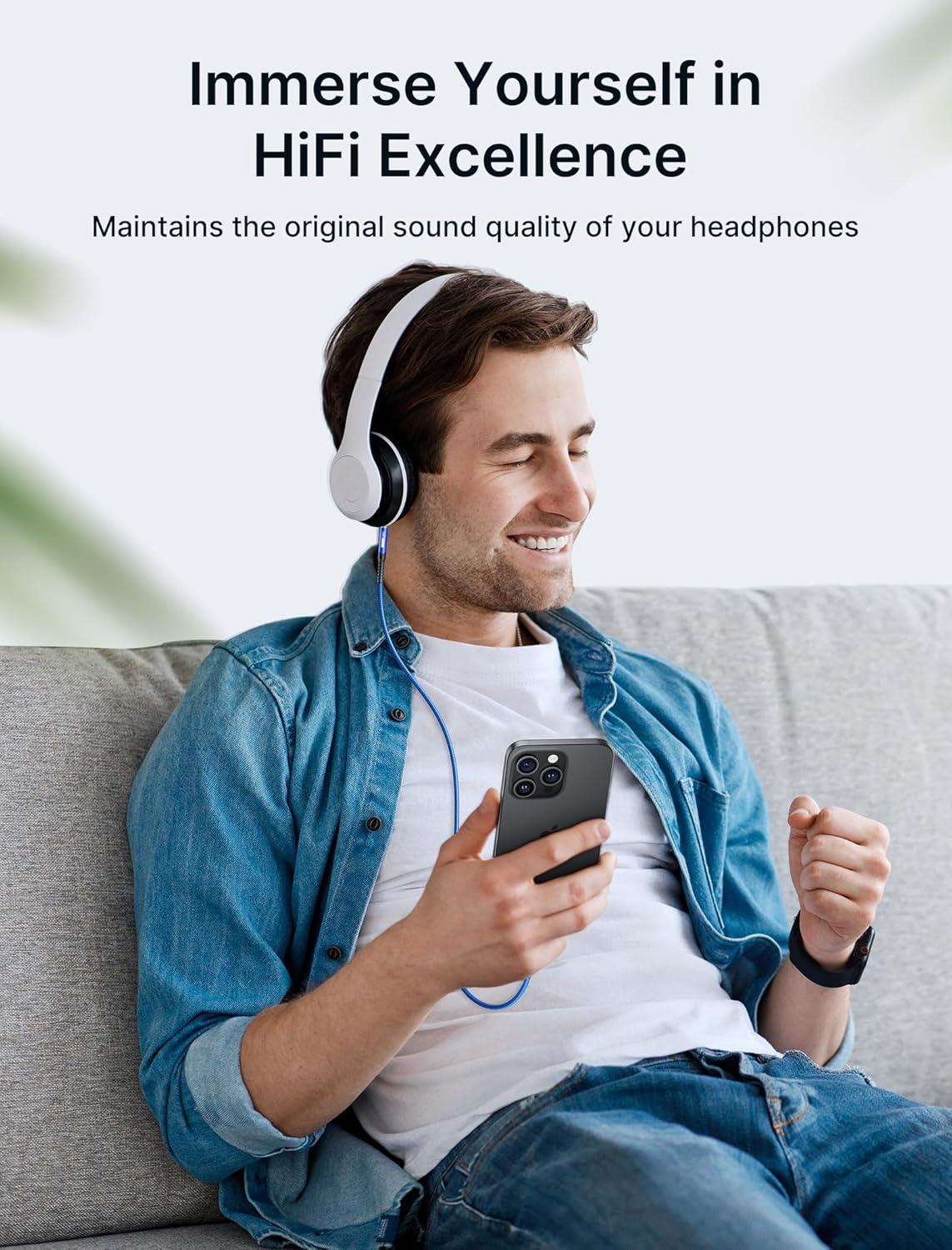 imageJSAUX USB C to 35mm Audio Aux Jack Cable for iPhone 17 Pro MaxAir 33ft Type C to 35mm Headphone Car Stereo Cord Compatible with iPhone 1615 Pro MaxSamsung Galaxy S25 S24 iPad Pro Pixel 98Bluestandard