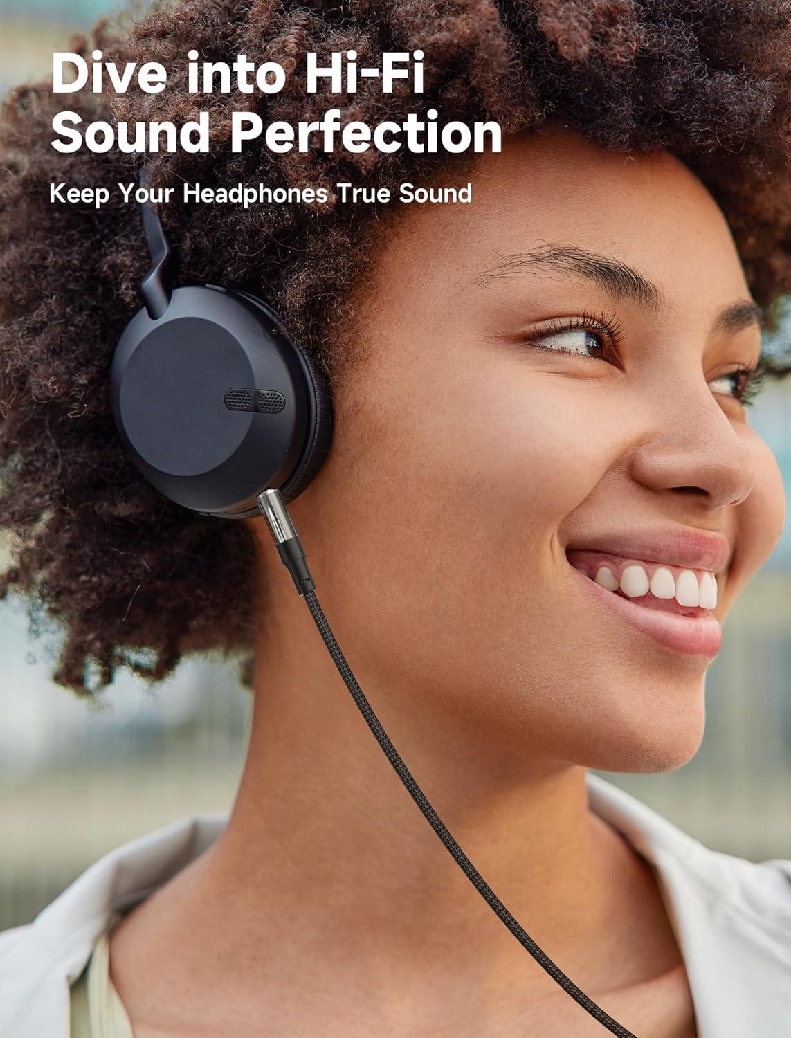 imageJSAUX USB C to 35mm Audio Aux Jack Cable for iPhone 17 Pro MaxAir 33ft Type C to 35mm Headphone Car Stereo Cord Compatible with iPhone 1615 Pro MaxSamsung Galaxy S25 S24 iPad Pro Pixel 98Crystal Black