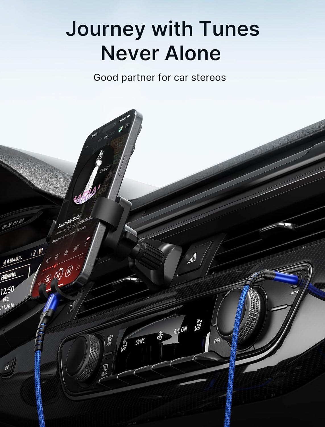 imageJSAUX USB C to 35mm Audio Aux Jack Cable for iPhone 17 Pro MaxAir 33ft Type C to 35mm Headphone Car Stereo Cord Compatible with iPhone 1615 Pro MaxSamsung Galaxy S25 S24 iPad Pro Pixel 98Bluestandard