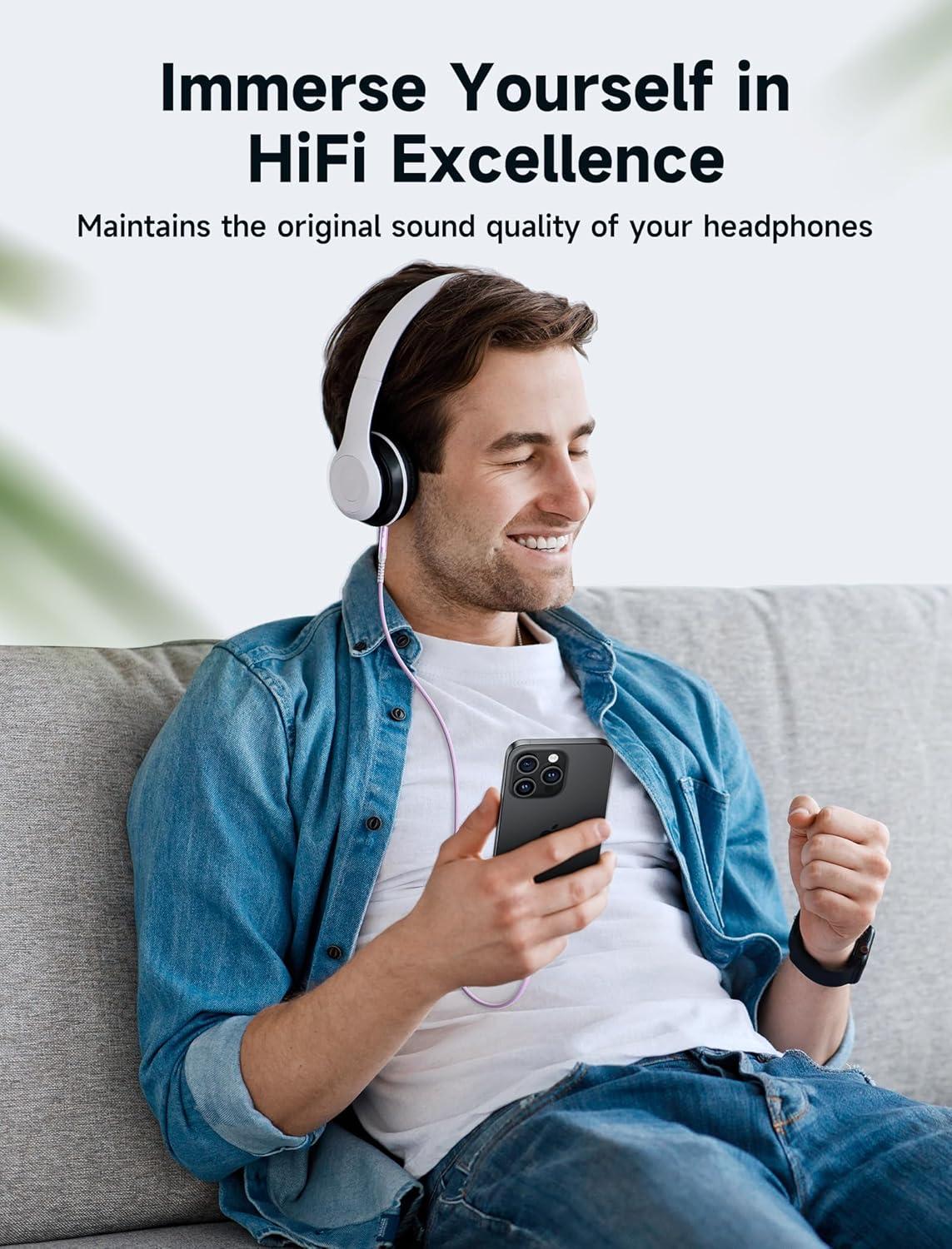 imageJSAUX USB C to 35mm Audio Aux Jack Cable for iPhone 17 Pro MaxAir 33ft Type C to 35mm Headphone Car Stereo Cord Compatible with iPhone 1615 Pro MaxSamsung Galaxy S25 S24 iPad Pro Pixel 98Purplestandard