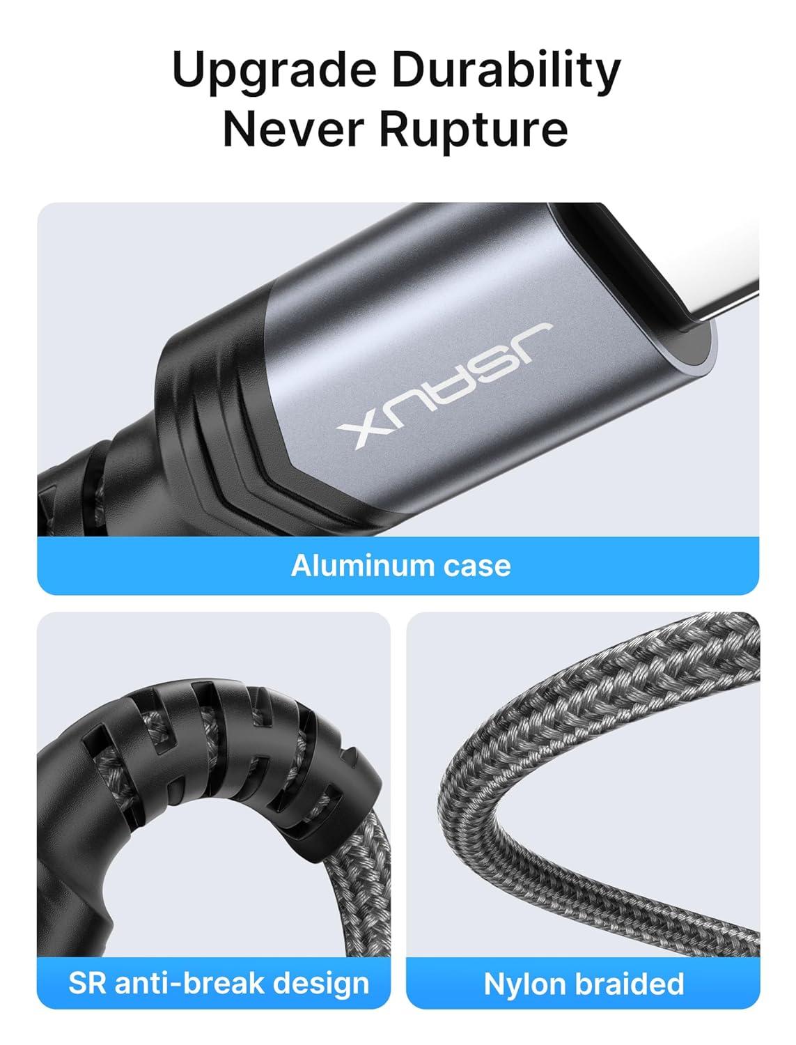 imageJSAUX USB C to 35mm Audio Aux Jack Cable for iPhone 17 Pro MaxAir 33ft Type C to 35mm Headphone Car Stereo Cord Compatible with iPhone 1615 Pro MaxSamsung Galaxy S25 S24 iPad Pro Pixel 98Greystandard