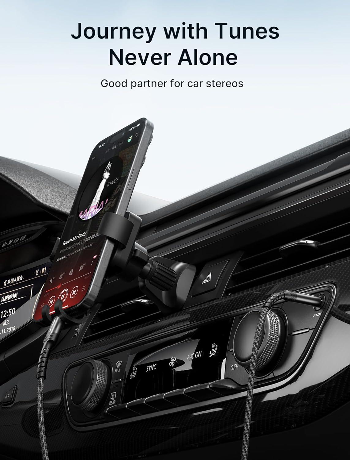 imageJSAUX USB C to 35mm Audio Aux Jack Cable for iPhone 17 Pro MaxAir 33ft Type C to 35mm Headphone Car Stereo Cord Compatible with iPhone 1615 Pro MaxSamsung Galaxy S25 S24 iPad Pro Pixel 98Blackstandard