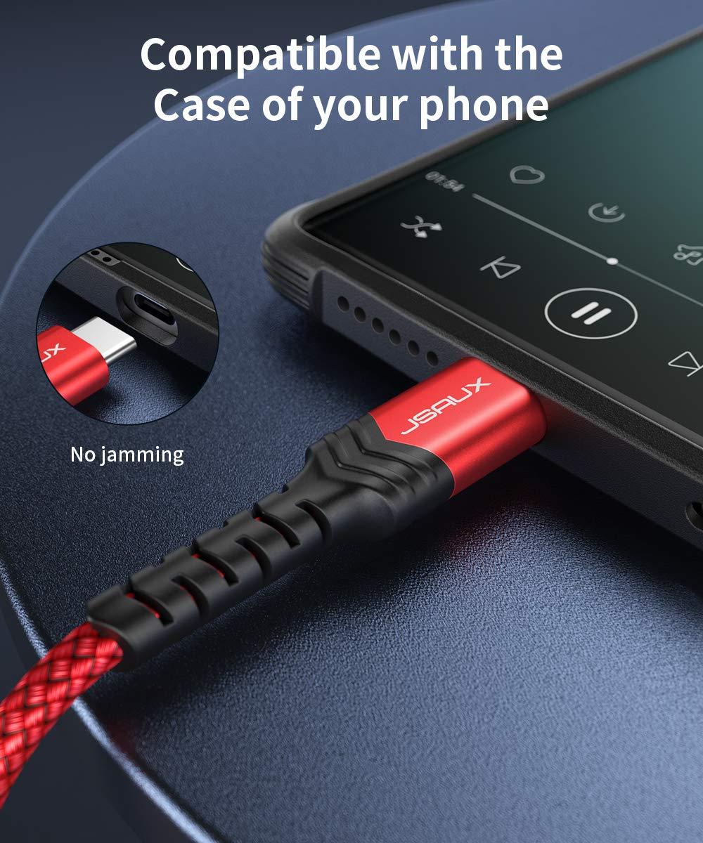 imageJSAUX USB C to 35mm Audio Aux Jack Cable for iPhone 17 Pro MaxAir 33ft Type C to 35mm Headphone Car Stereo Cord Compatible with iPhone 1615 Pro MaxSamsung Galaxy S25 S24 iPad Pro Pixel 98Redstandard