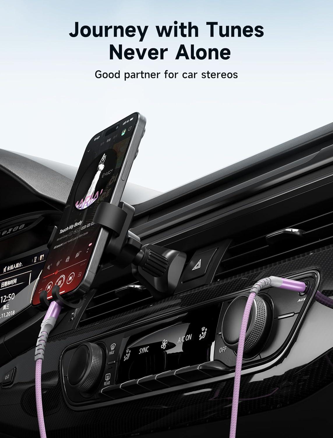 imageJSAUX USB C to 35mm Audio Aux Jack Cable for iPhone 17 Pro MaxAir 33ft Type C to 35mm Headphone Car Stereo Cord Compatible with iPhone 1615 Pro MaxSamsung Galaxy S25 S24 iPad Pro Pixel 98Purplestandard