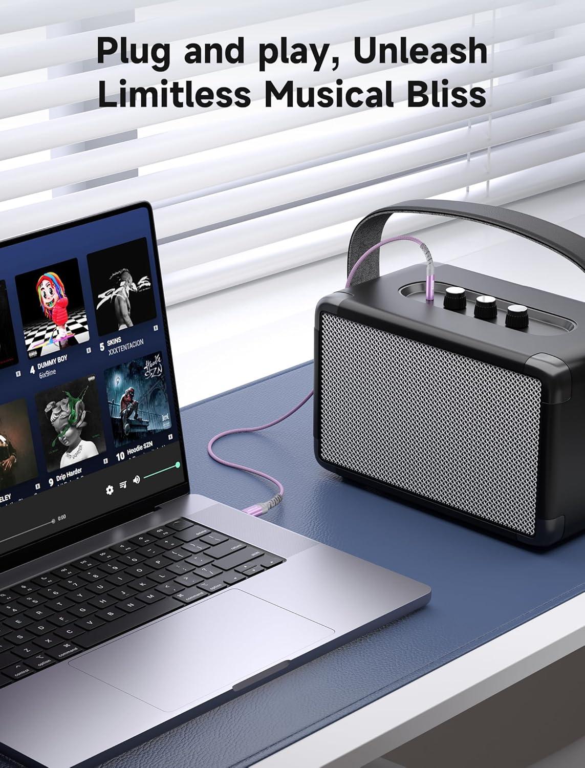 imageJSAUX USB C to 35mm Audio Aux Jack Cable for iPhone 17 Pro MaxAir 33ft Type C to 35mm Headphone Car Stereo Cord Compatible with iPhone 1615 Pro MaxSamsung Galaxy S25 S24 iPad Pro Pixel 98Purplestandard