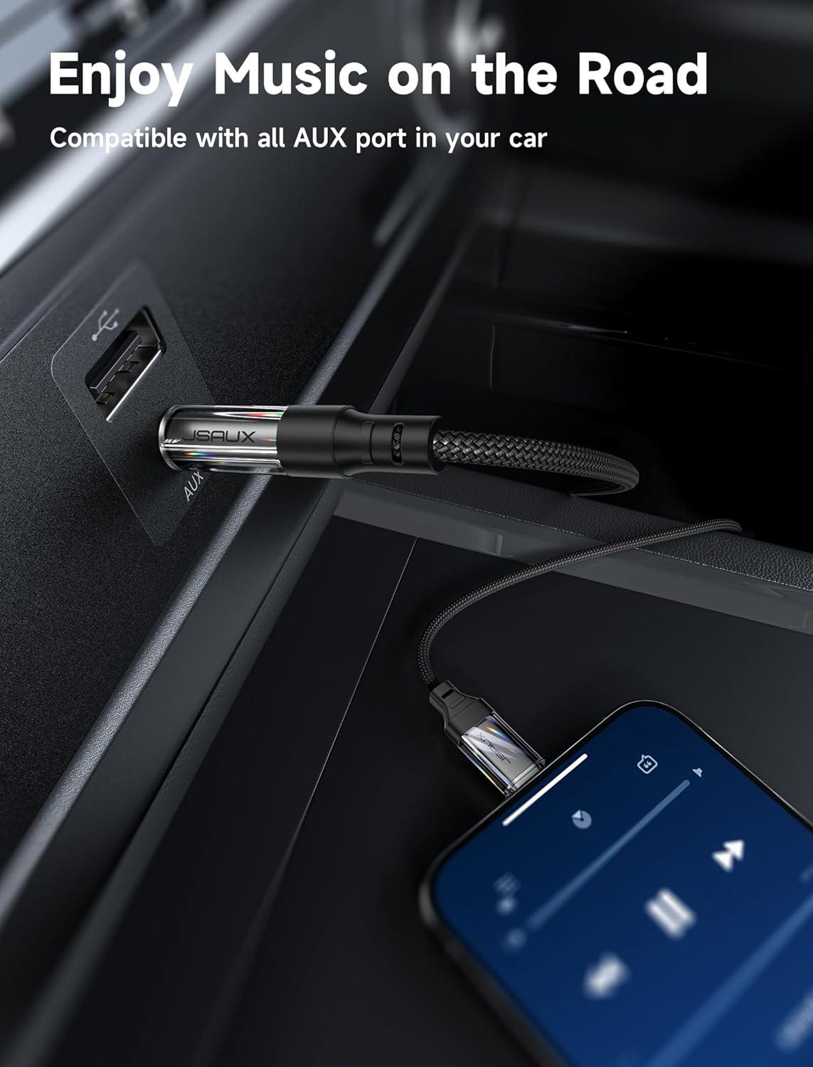 imageJSAUX USB C to 35mm Audio Aux Jack Cable for iPhone 17 Pro MaxAir 33ft Type C to 35mm Headphone Car Stereo Cord Compatible with iPhone 1615 Pro MaxSamsung Galaxy S25 S24 iPad Pro Pixel 98Crystal Black