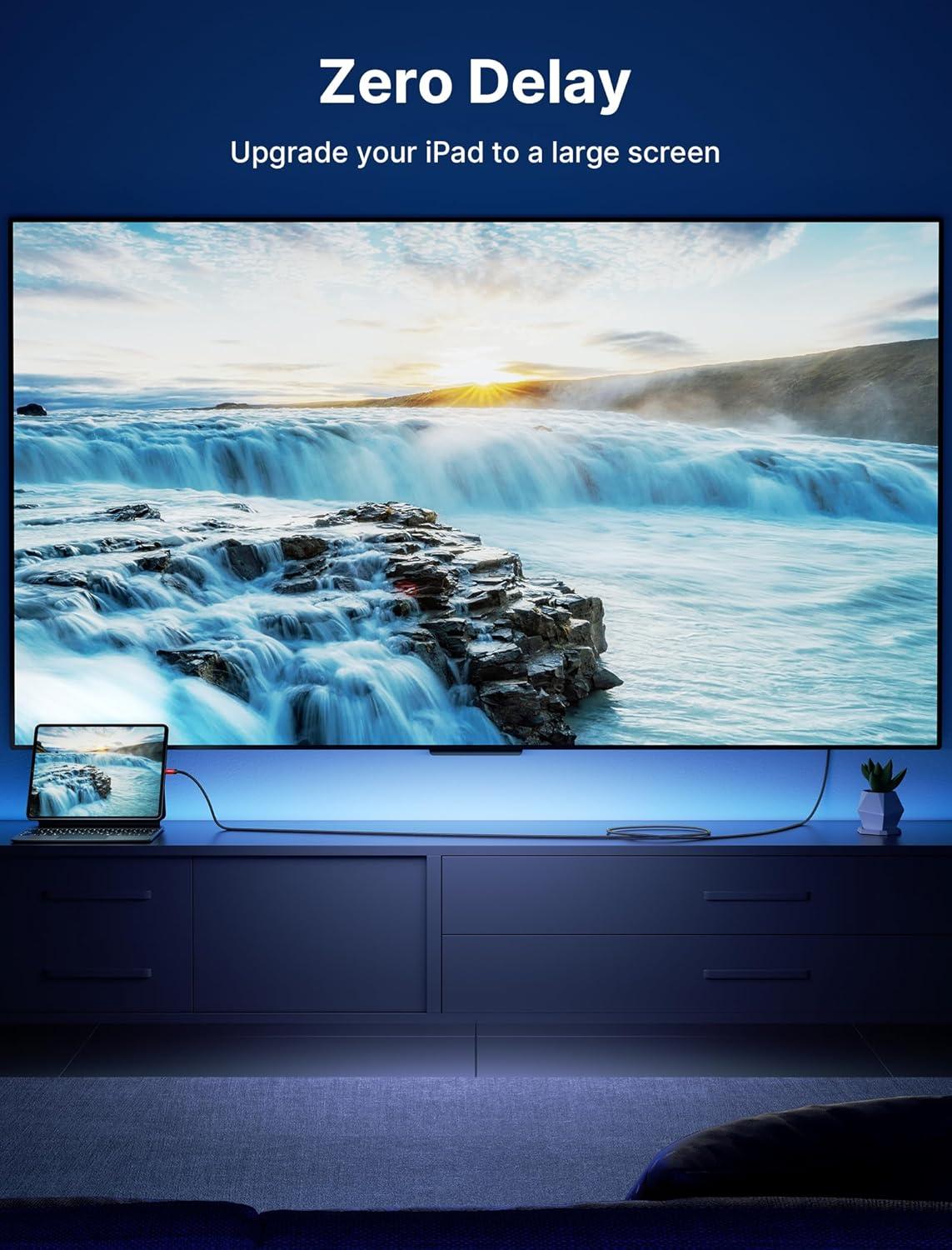 imageJSAUX USB C to HDMI Cable 10ft  4K60Hz  USB 31 Type C to HDMI 20 Cord for Home Office Thunderbolt 34 Compatible with iPhone 16 Pro Max MacBook ProAir Galaxy S8 to S24 iPad Pro iMacBlackRed