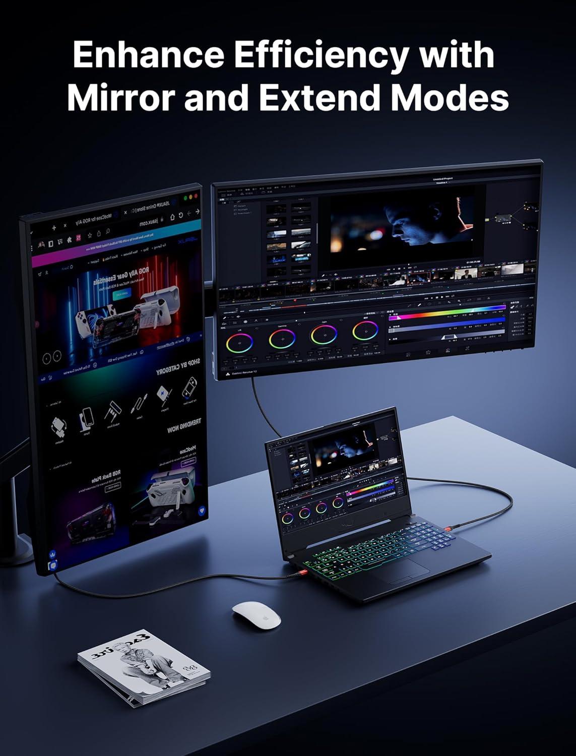 imageJSAUX USB C to HDMI Cable 10ft  4K60Hz  USB 31 Type C to HDMI 20 Cord for Home Office Thunderbolt 34 Compatible with iPhone 16 Pro Max MacBook ProAir Galaxy S8 to S24 iPad Pro iMacBlackRed