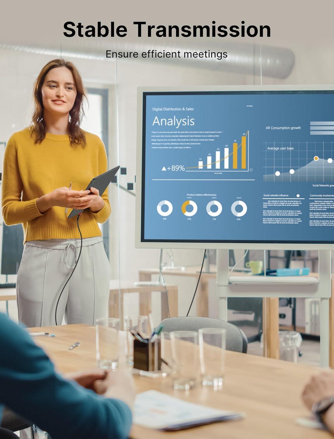 imageJSAUX USB C to HDMI Cable 10ft  4K60Hz  USB 31 Type C to HDMI 20 Cord for Home Office Thunderbolt 34 Compatible with iPhone 16 Pro Max MacBook ProAir Galaxy S8 to S24 iPad Pro iMacBlackRed