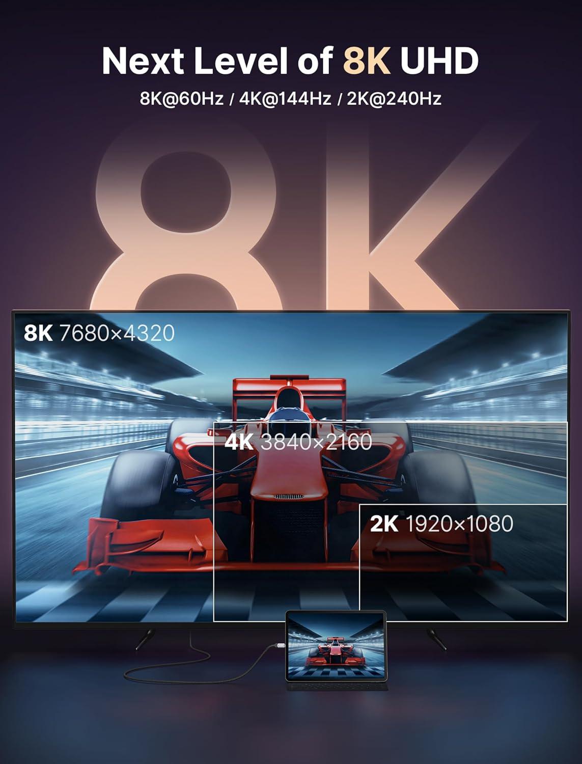 imageJSAUX USB C to HDMI Cable 10ft  4K60Hz  USB 31 Type C to HDMI 20 Cord for Home Office Thunderbolt 34 Compatible with iPhone 16 Pro Max MacBook ProAir Galaxy S8 to S24 iPad Pro iMacBlackGrey