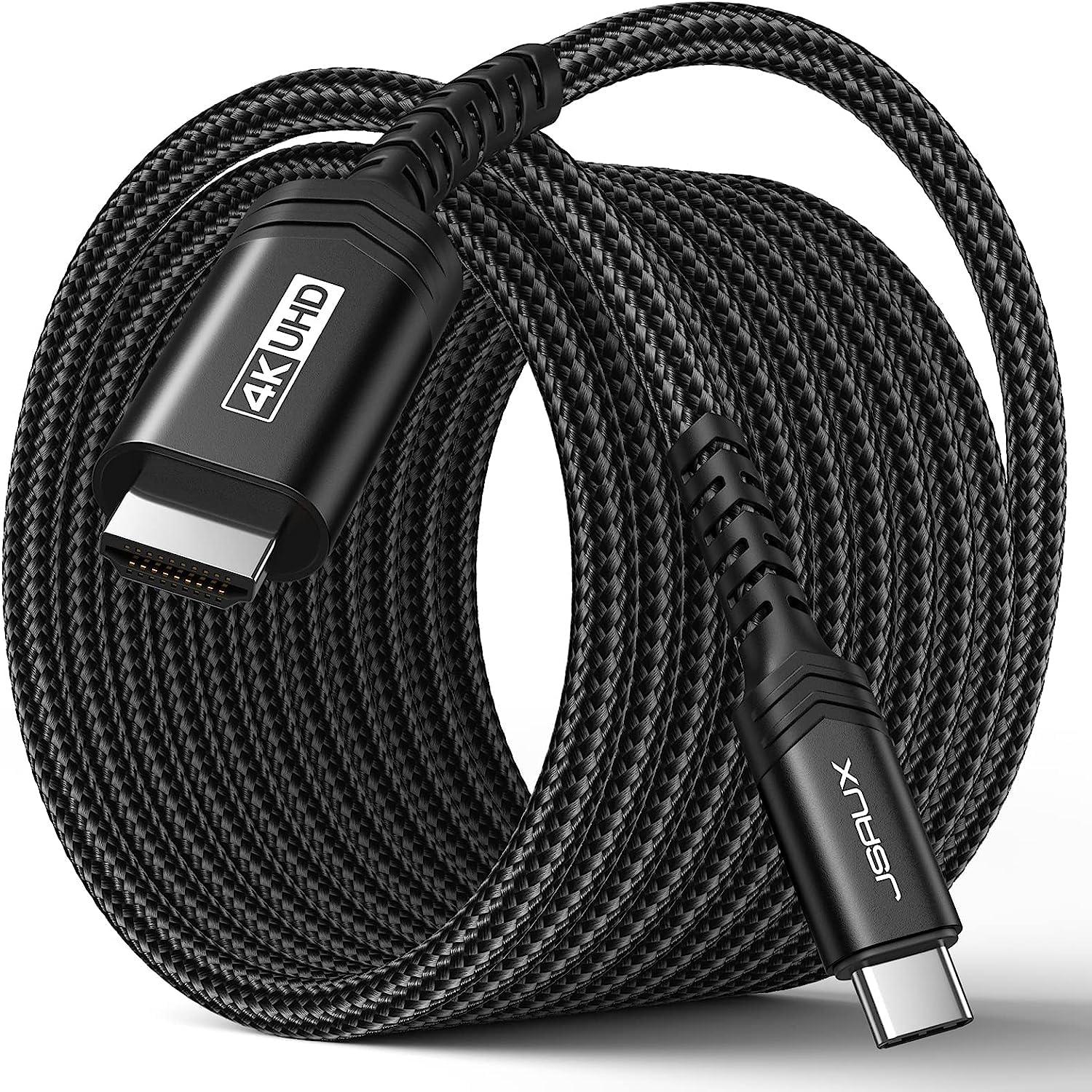 imageJSAUX USB C to HDMI Cable 10ft  4K60Hz  USB 31 Type C to HDMI 20 Cord for Home Office Thunderbolt 34 Compatible with iPhone 16 Pro Max MacBook ProAir Galaxy S8 to S24 iPad Pro iMacBlackBlack