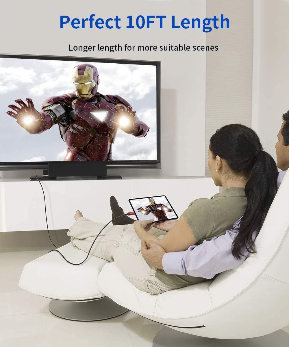 imageJSAUX USB C to HDMI Cable 10ft  4K60Hz  USB 31 Type C to HDMI 20 Cord for Home Office Thunderbolt 34 Compatible with iPhone 16 Pro Max MacBook ProAir Galaxy S8 to S24 iPad Pro iMacBlackRed