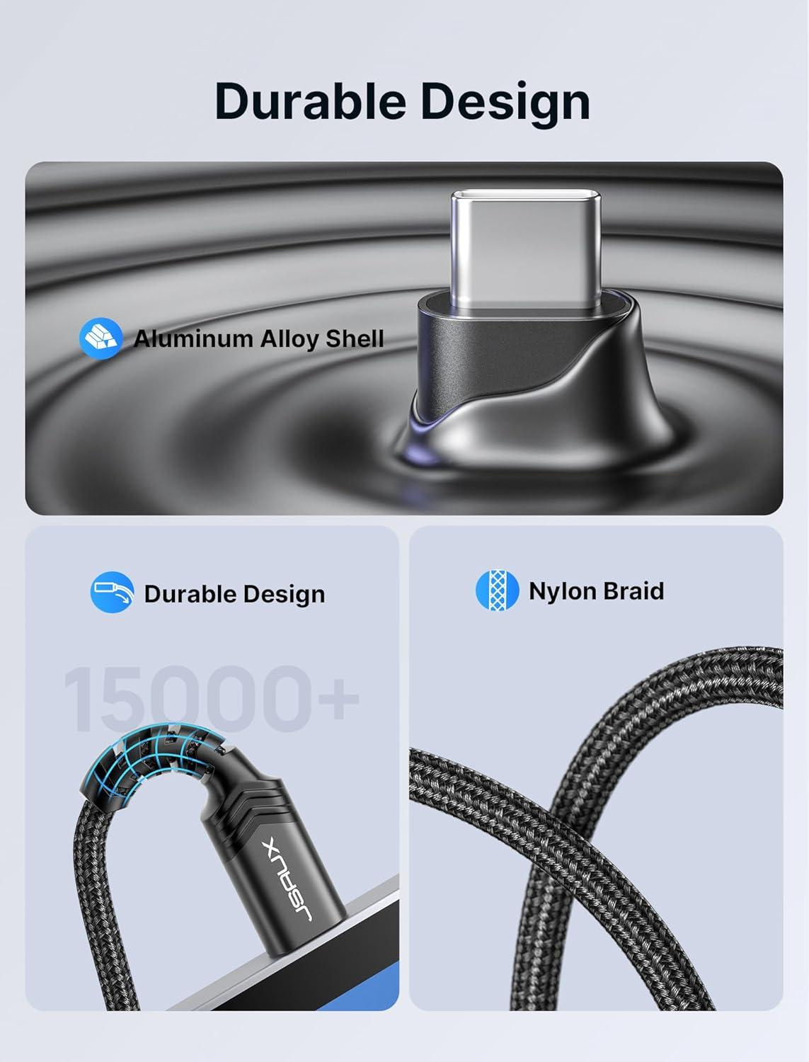 imageJSAUX USB Type C to 35mm Female Headphone Jack Adapter USB C to Aux Audio Dongle Cable Cord Compatible with iPhone 17 Pro Max16 Pro15 Samsung Galaxy S24S23S22 Ultra iPad Pro Pixel 98 GreyBlack