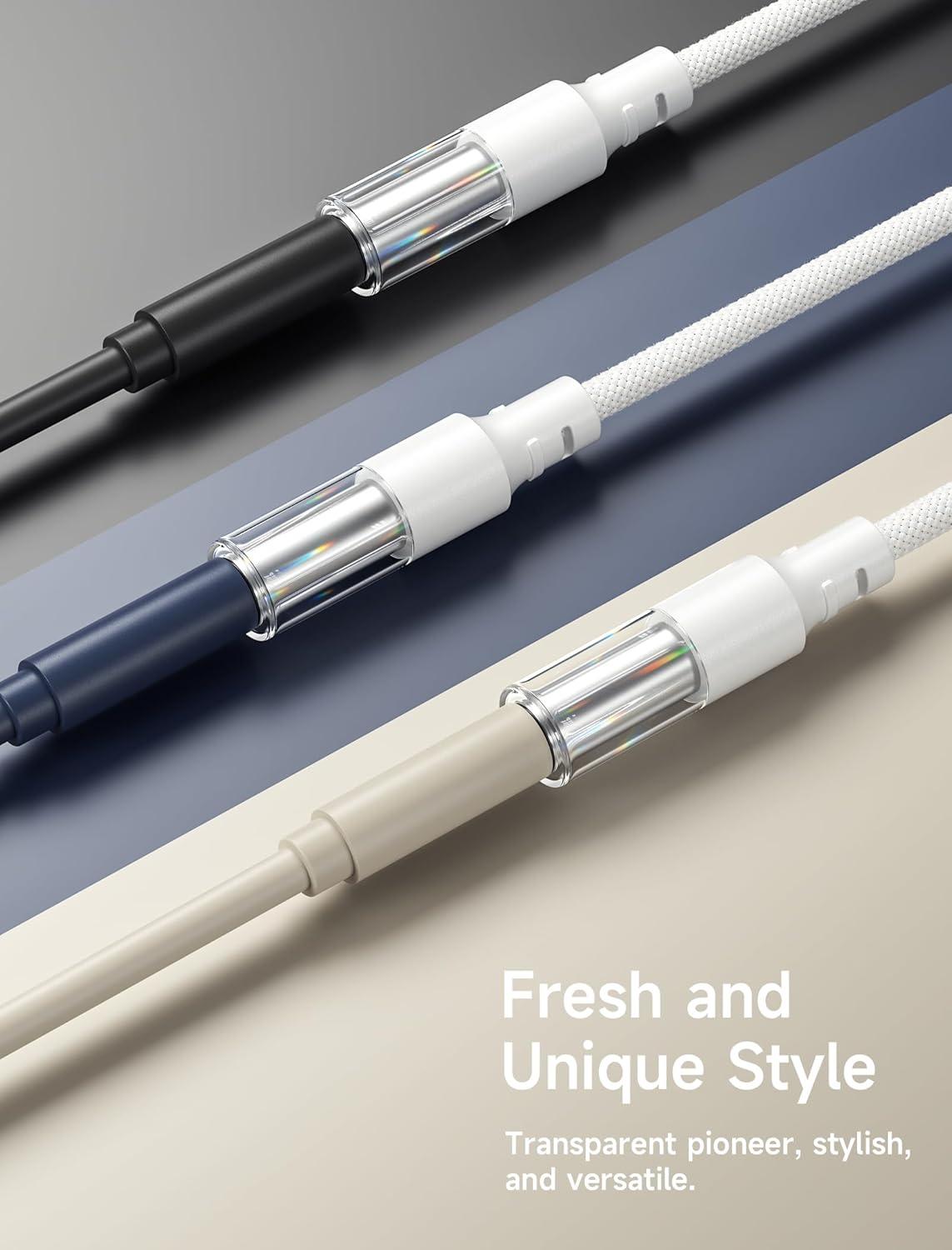 imageJSAUX USB Type C to 35mm Female Headphone Jack Adapter USB C to Aux Audio Dongle Cable Cord Compatible with iPhone 17 Pro Max16 Pro15 Samsung Galaxy S24S23S22 Ultra iPad Pro Pixel 98 GreyWhite