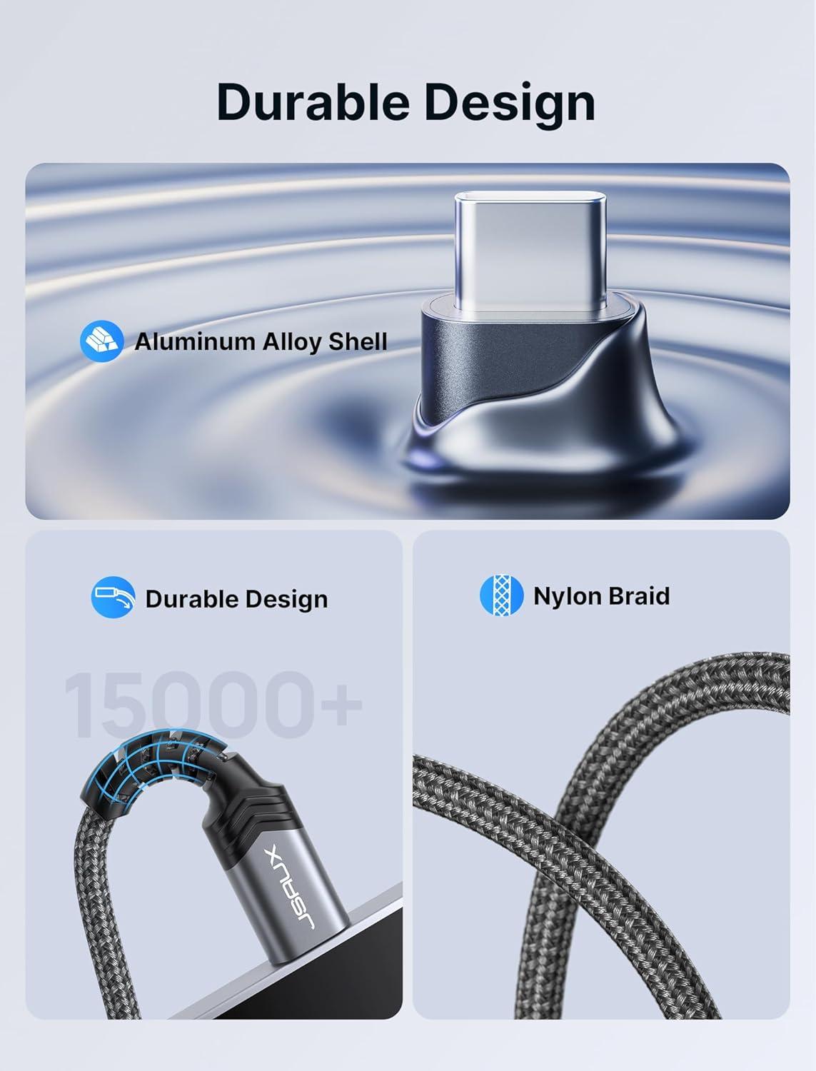 imageJSAUX USB Type C to 35mm Female Headphone Jack Adapter USB C to Aux Audio Dongle Cable Cord Compatible with iPhone 17 Pro Max16 Pro15 Samsung Galaxy S24S23S22 Ultra iPad Pro Pixel 98 GreyGrey