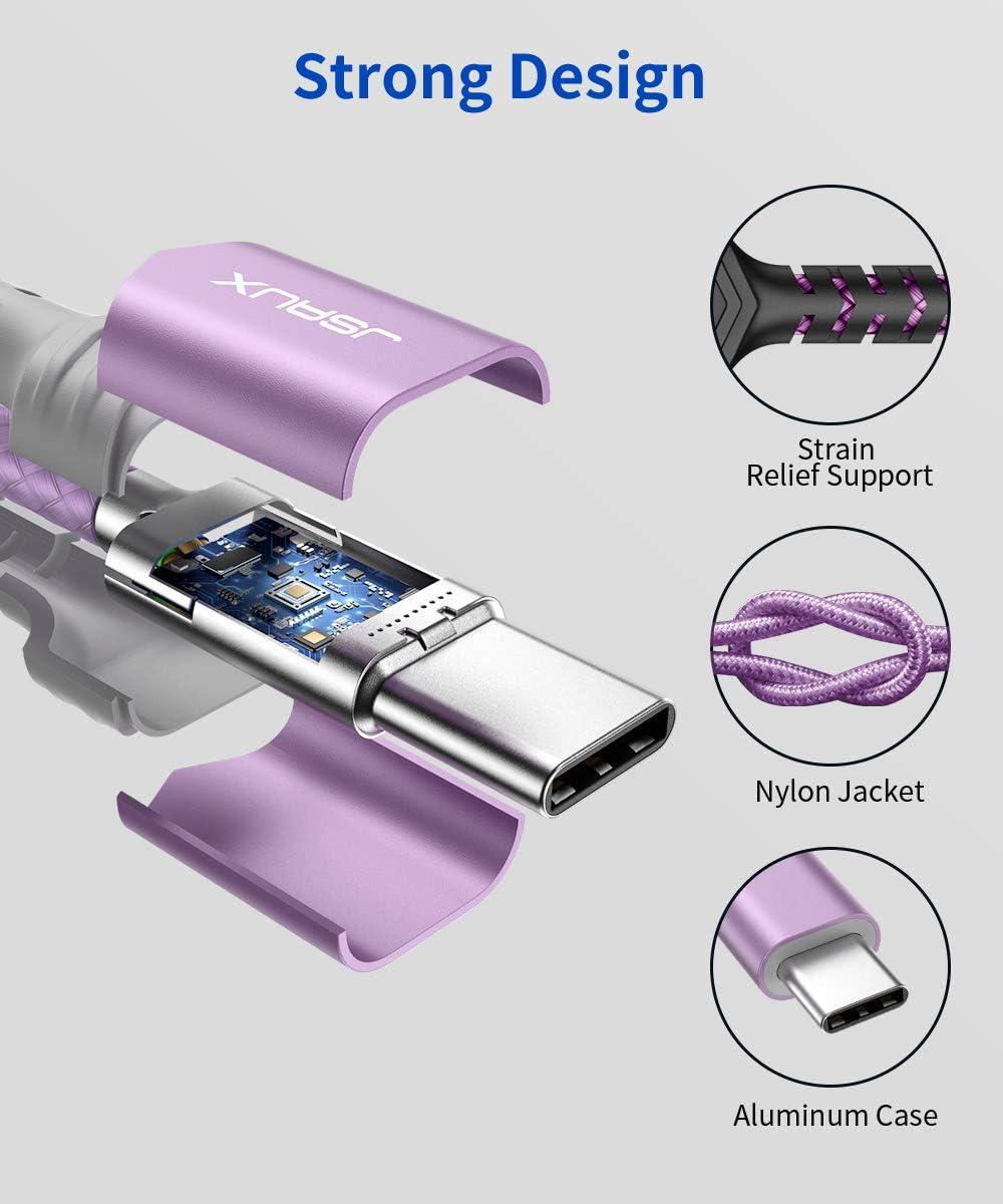 imageJSAUX USB Type C to 35mm Female Headphone Jack Adapter USB C to Aux Audio Dongle Cable Cord Compatible with iPhone 17 Pro Max16 Pro15 Samsung Galaxy S24S23S22 Ultra iPad Pro Pixel 98 GreyPurple