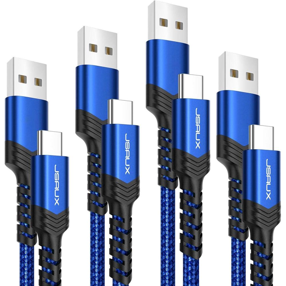 imageJSAUX USB C Cable Fast Charging 3Pack10ft66ft33ft USB A to Type C Charger Cord for iPhone 1717 Pro17 Pro Max iPhone 1616 Pro16 Pro Max Samsung Galaxy S23 S22 S20 USB C ChargerBlueBlue