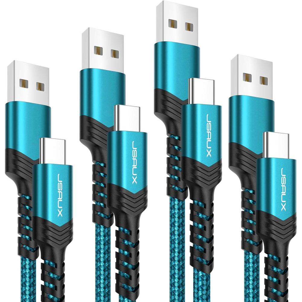 imageJSAUX USB C Cable Fast Charging 3Pack10ft66ft33ft USB A to Type C Charger Cord for iPhone 1717 Pro17 Pro Max iPhone 1616 Pro16 Pro Max Samsung Galaxy S23 S22 S20 USB C ChargerBlueGreen