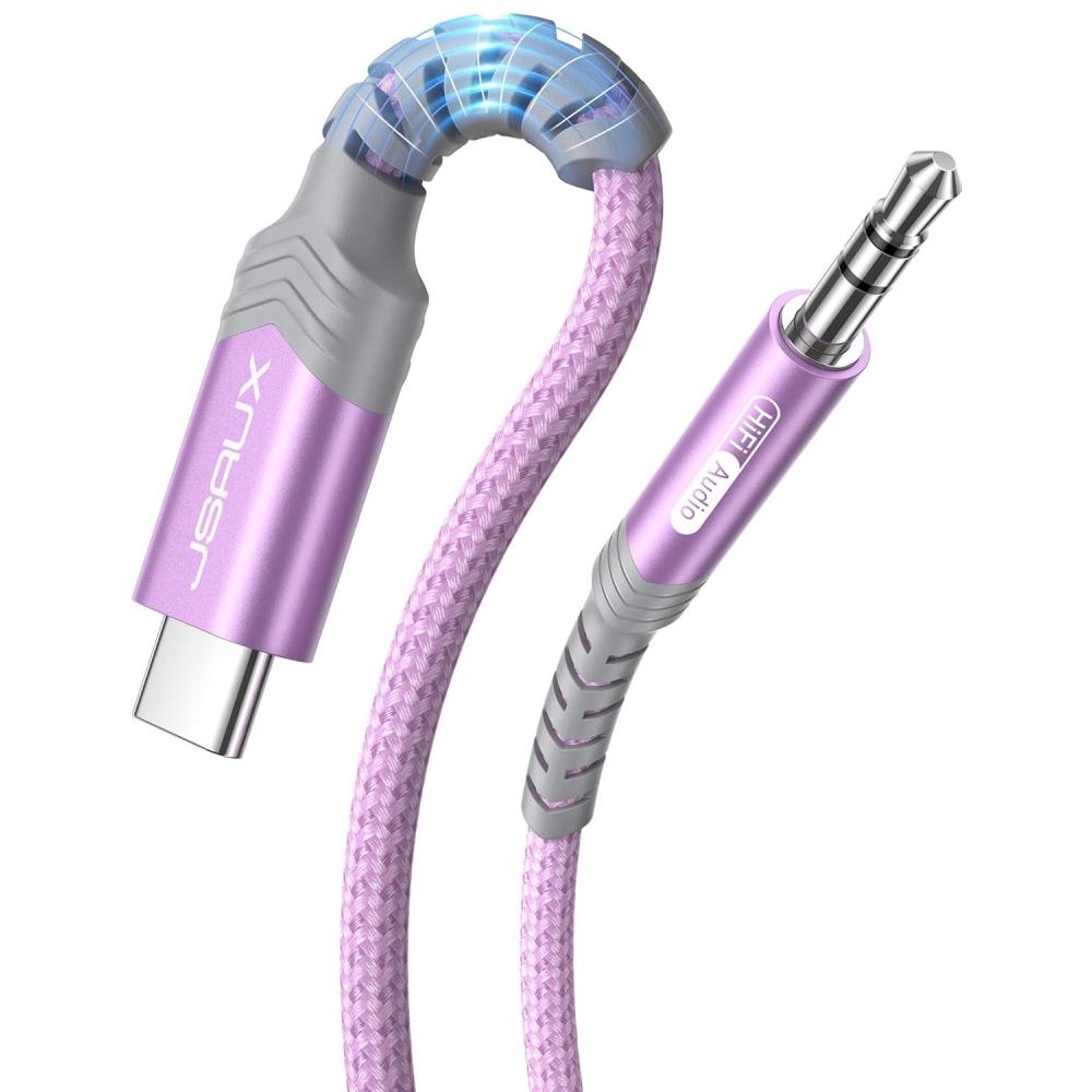imageJSAUX USB C to 35mm Audio Aux Jack Cable for iPhone 17 Pro MaxAir 33ft Type C to 35mm Headphone Car Stereo Cord Compatible with iPhone 1615 Pro MaxSamsung Galaxy S25 S24 iPad Pro Pixel 98Purplestandard