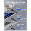 imageJSAUX 100W USB C to USB C Cable 2Pack 66FT Type C Fast Charging Cord Compatible with iPhone 17iPhone AiriPhone 17 ProiPhone 17 Pro Max iPhone 1615 Series Galaxy SNote MacBook iPad  GreyCrystal Black