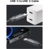 imageJSAUX 100W USB C to USB C Cable 2Pack 66FT Type C Fast Charging Cord Compatible with iPhone 17iPhone AiriPhone 17 ProiPhone 17 Pro Max iPhone 1615 Series Galaxy SNote MacBook iPad  GreyGrey