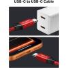 imageJSAUX 100W USB C to USB C Cable 2Pack 66FT Type C Fast Charging Cord Compatible with iPhone 17iPhone AiriPhone 17 ProiPhone 17 Pro Max iPhone 1615 Series Galaxy SNote MacBook iPad  GreyRed