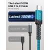 imageJSAUX 100W USB C to USB C Cable for iPhone 17 USBC Type C Charge Cord 5A Fast Charging Compatible with iPhone 17 Air 16 15 Pro Max Samsung Galaxy S25 S24 MacBook iPad Pro Carplay 66FT66FT RedGreen