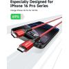 imageJSAUX 100W USB C to USB C Cable for iPhone 17 USBC Type C Charge Cord 5A Fast Charging Compatible with iPhone 17 Air 16 15 Pro Max Samsung Galaxy S25 S24 MacBook iPad Pro Carplay 66FT66FT RedRed