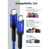 imageJSAUX 100W USB C to USB C Cable for iPhone 17 USBC Type C Charge Cord 5A Fast Charging Compatible with iPhone 17 Air 16 15 Pro Max Samsung Galaxy S25 S24 MacBook iPad Pro Carplay 66FT66FT RedBlue