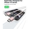 imageJSAUX 100W USB C to USB C Cable for iPhone 17 USBC Type C Charge Cord 5A Fast Charging Compatible with iPhone 17 Air 16 15 Pro Max Samsung Galaxy S25 S24 MacBook iPad Pro Carplay 66FT66FT RedPink