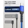 imageJSAUX 100W USB C to USB C Cable for iPhone 17 USBC Type C Charge Cord 5A Fast Charging Compatible with iPhone 17 Air 16 15 Pro Max Samsung Galaxy S25 S24 MacBook iPad Pro Carplay 66FT66FT RedBlue