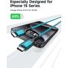 imageJSAUX 100W USB C to USB C Cable for iPhone 17 USBC Type C Charge Cord 5A Fast Charging Compatible with iPhone 17 Air 16 15 Pro Max Samsung Galaxy S25 S24 MacBook iPad Pro Carplay 66FT66FT RedGreen
