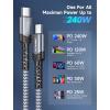 imageJSAUX 240W USB C to USB C Cable 10FT USB C Cord Type C Fast Charging for MacBook iPad Dell XPS iPhone 17iPhone AiriPhone 17 ProiPhone 17 Pro Max iPhone 1615 Samsung Galaxy Pixel  BlueGrey