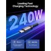 imageJSAUX 240W USB C to USB C Cable 10FT USB C Cord Type C Fast Charging for MacBook iPad Dell XPS iPhone 17iPhone AiriPhone 17 ProiPhone 17 Pro Max iPhone 1615 Samsung Galaxy Pixel  BlueGrey