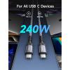 imageJSAUX 240W USB C to USB C Cable 10FT USB C Cord Type C Fast Charging for MacBook iPad Dell XPS iPhone 17iPhone AiriPhone 17 ProiPhone 17 Pro Max iPhone 1615 Samsung Galaxy Pixel  BlueGrey